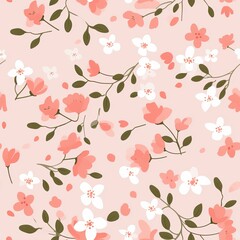 seamless pattern with cherry blossoms