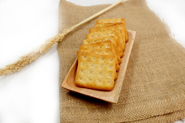 malkist crackers on a white background
