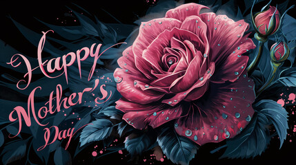 Happy mother's day greeting card design with flowers and hearts, poster, wallpaper. 