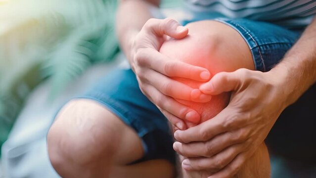 a man suffer from knee pain , Exercising until the injury