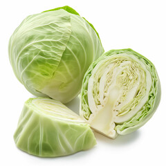 there are two pieces of cabbage next to a half of cabbage