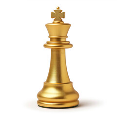 there is a golden chess piece on a white background