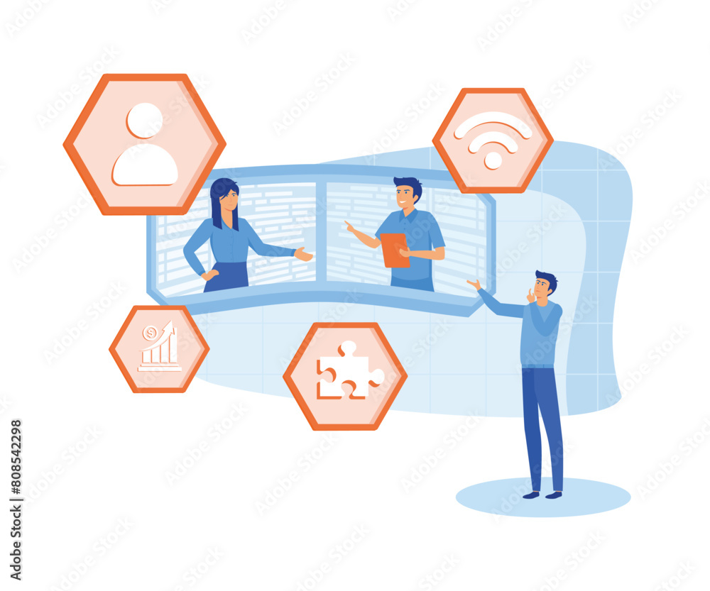 Poster performance tools and software solutions concept. business intelligence dashboard, innovative soluti