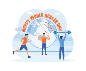 World Health Day. World Health day concept World health day concept banner design with doctor stethoscope. flat vector modern illustration