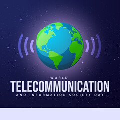 Fototapeta premium World telecommunication and information society day. Suitable for templates, web, social media, greeting cards etc