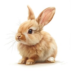 A cute bunny isolated on a white background