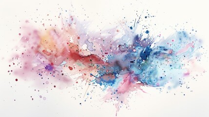 watercolor splashes in soft pastel hues
