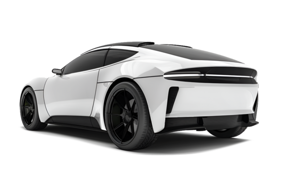 Electric car in concept, EV car isolated on white background, image ai generate	
