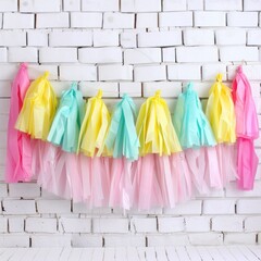 Vintage Tissue Paper Tassel Garland Banner for Celebrations and Parties - Perfect for Birthdays