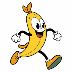 banana cartoon Vector illustration on white background, silhouette silhouette, Food, icon, svg, characters, Holiday t shirt, Hand drawn trendy Vector illustration, fruit Vector