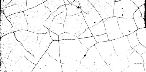 Black and white vintage of cracked concrete scribble effect, old wall background crack vector, grunge texture, Fractured texture ground