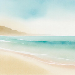 Beach pastel watercolor background