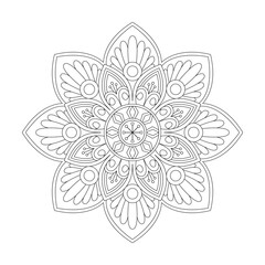 Isolated Mandala Kids Coloring Book Page for kdp Book Interior