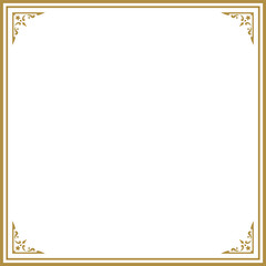 アンティーク/ビンテージ/正方形/フレーム/枠/ゴールド/イラスト/素材