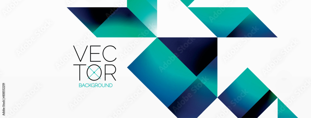 Poster logo design for vec tor featuring azure blue triangles on a white background. the geometric pattern 