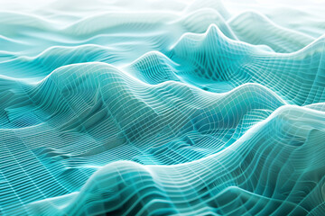 Tranquil patterns in soothing teal fractal waves, ideal for meditative backgrounds.