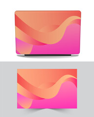 Laptop cage or cover design with multiple color and shape against white and gray backdrop eps vector file format.