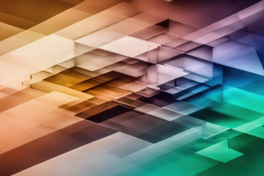 abstract colorful geometric background - dark tone