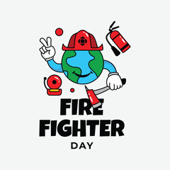 International Firefighter Day Design Illustration