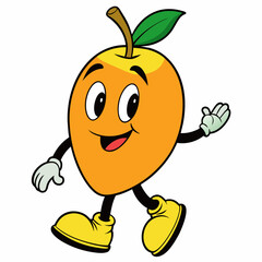 mango cartoon Vector illustration on white background, silhouette silhouette, Food, icon, svg, characters, Holiday t shirt, Hand drawn trendy Vector illustration, fruit Vector