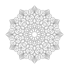 Sunburst Kids Mandala Coloring Book Page for kdp Book Interior