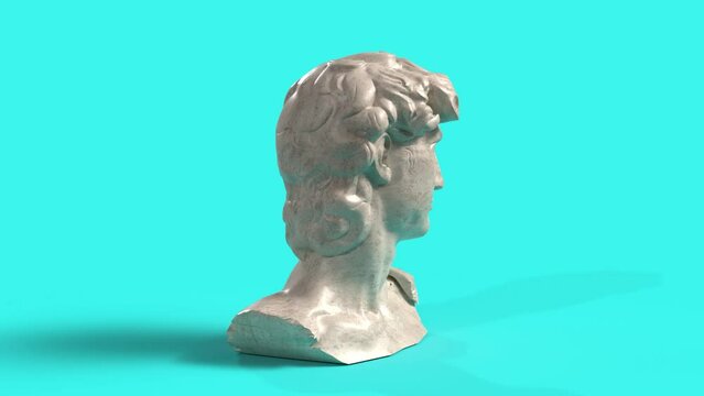  Stone Sculpture Of David's head Rotating

