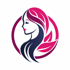 Woman with hair vector illustration on white background, beauty salon silhouette, logo, icon, svg, letter, holiday t shirt, hand drawn trendy vector illustration, hair vector