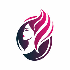 Woman with hair vector illustration on white background, beauty salon silhouette, logo, icon, svg, letter, holiday t shirt, hand drawn trendy vector illustration, hair vector