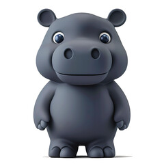 Realistic hippopotamus cartoon design. Cute hippopotamus cartoon character