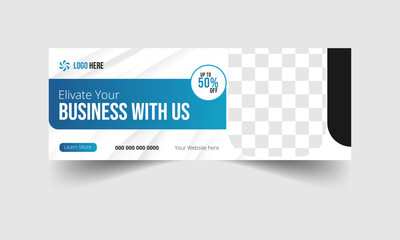 Digital business marketing agency service promoting facebook cover banner design, corporate social media marketing web banner template