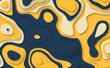 Papercut multi layers 3D color texture vector background. Abstract topography concept design or flowing liquid illustration for website template.