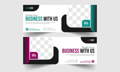 Digital business marketing agency service promoting facebook cover banner design, corporate social media marketing web banner template