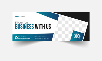 Digital business marketing agency service promoting facebook cover banner design, corporate social media marketing web banner template