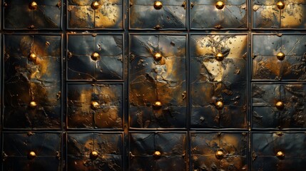 Background black leather carriage stitch, leather texture AI generation