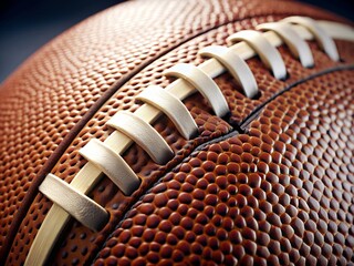 A football is on the grass