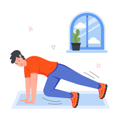 Fototapeta premium Mini Illustrations Depicting Physical Training