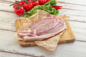 Raw pork steak for grill