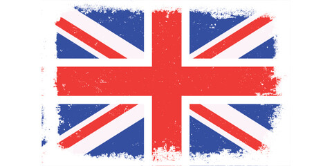 Vintage flat design grunge United Kingdom flag background