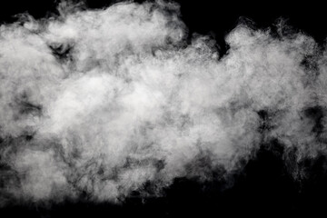 Smoke isolated on black background