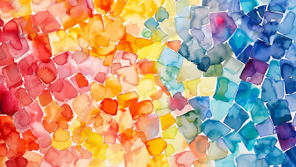 Colorful Chaos: Abstract Watercolor Mosaic