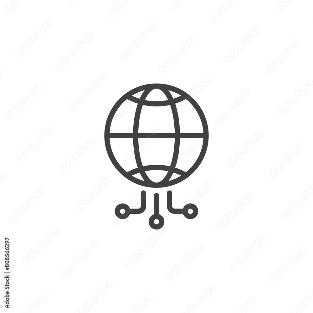 Poster internet network connection line icon