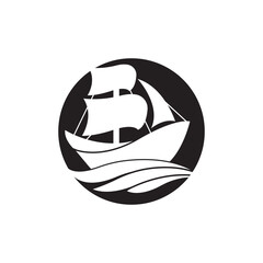 Sailboat symbol logo icon design vector illustration