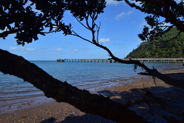 View at the Cornwallis wharf from the beach