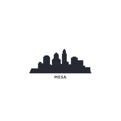 Mesa USA United States of America, city skyline logo. Panorama vector flat US Arizona state town icon, abstract shape, panorama, buildings. Simple and solid shape, black graphic 