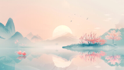 Minimalist Harmony: Light-Colored Nature Background for Websites