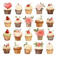 set of cupcakes