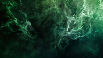 Nocturnal Hues: Abstract Background Dominated by Black with Green