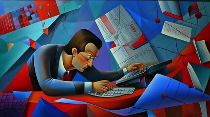 Auditor immersed in the complexity and importance of the auditing profession