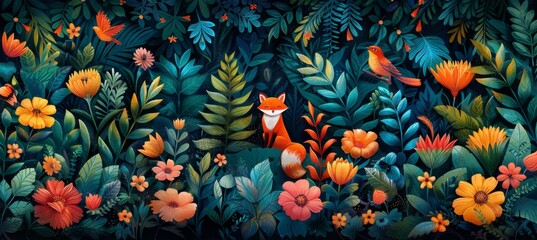 Vibrant Orange Fox in Enchanting Jungle - 4K HD Wallpaper