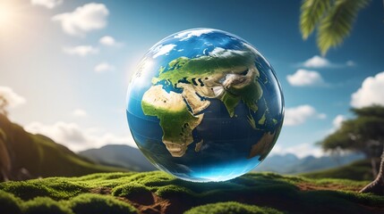 earth in the grass, small earth